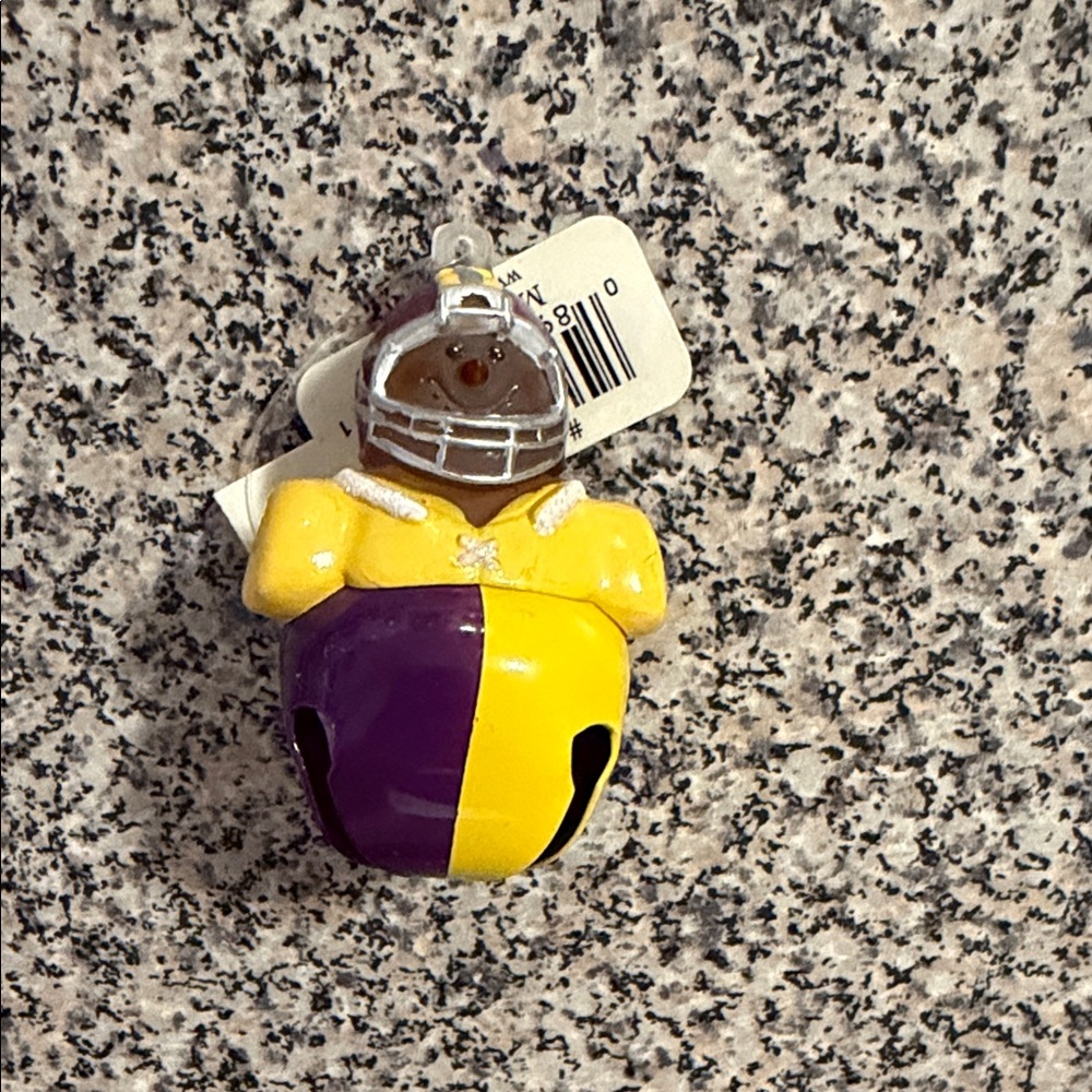 Jingle Buddies Yellow and Purple Football Player Vikings / LSU Ornament NEW